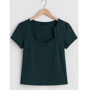 Modcloth Forest Green Short Sleeve Blouse M